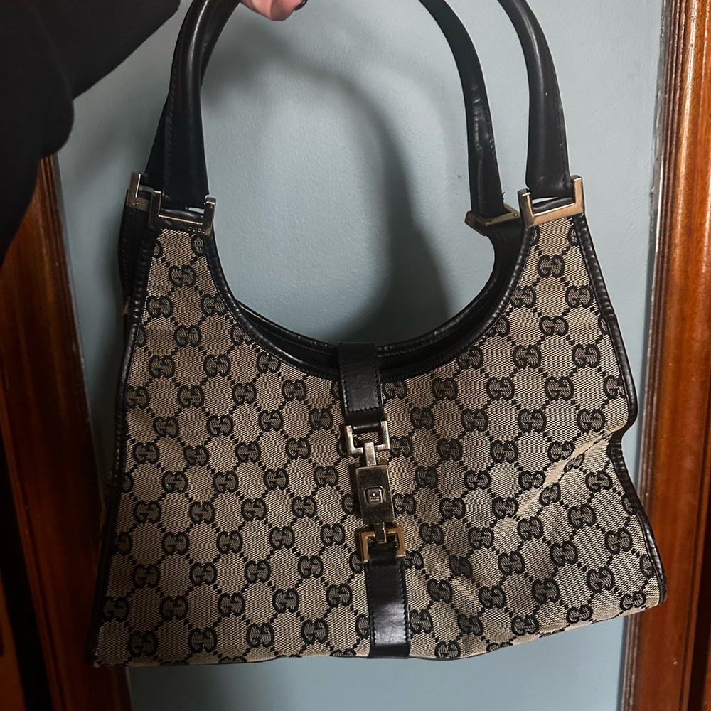Gucci Beige and Black Shoulder Bag